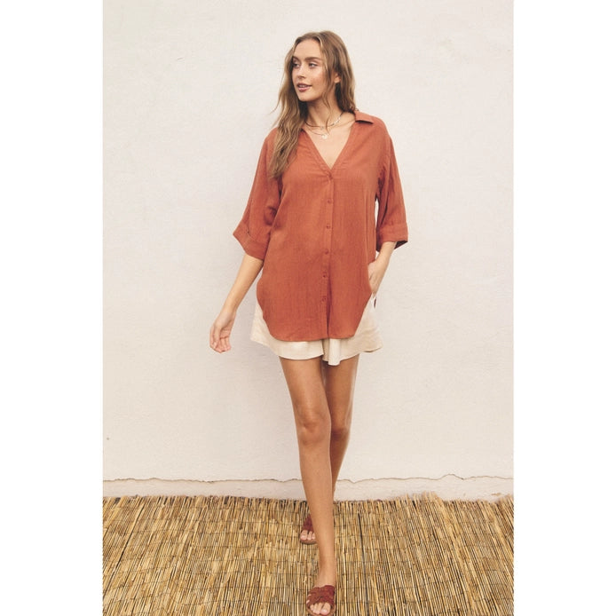 Easy Does It Button Up Top