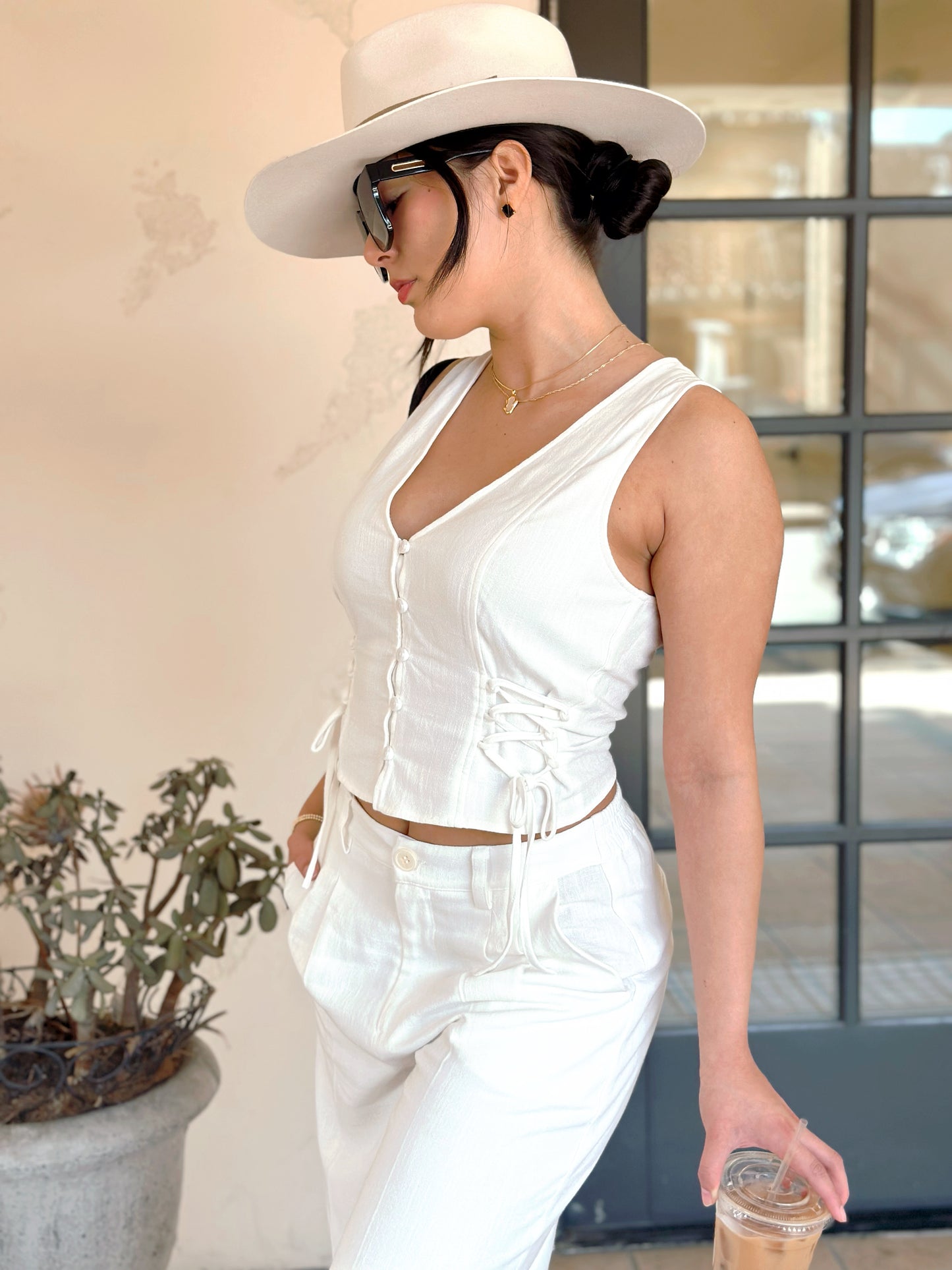 Tied Up Linen Vest