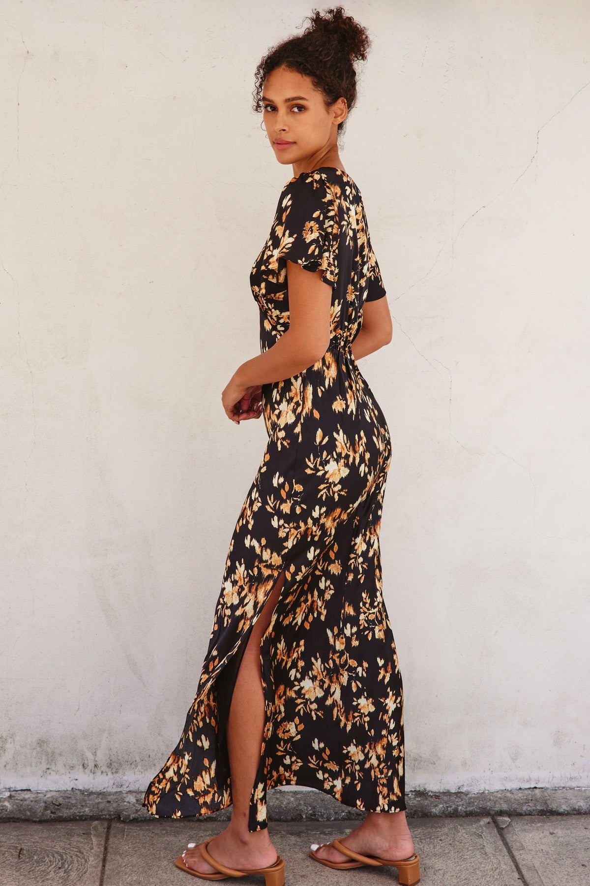 Cast Your Light Flutter Sleeve Maxi Dress