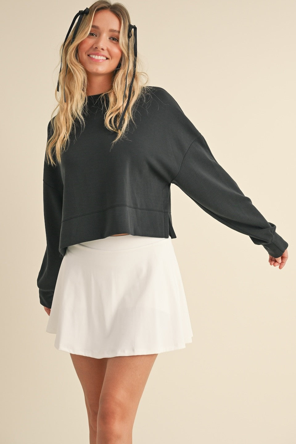 Straight Chillin' Oversized Cropped Pullover Sweater