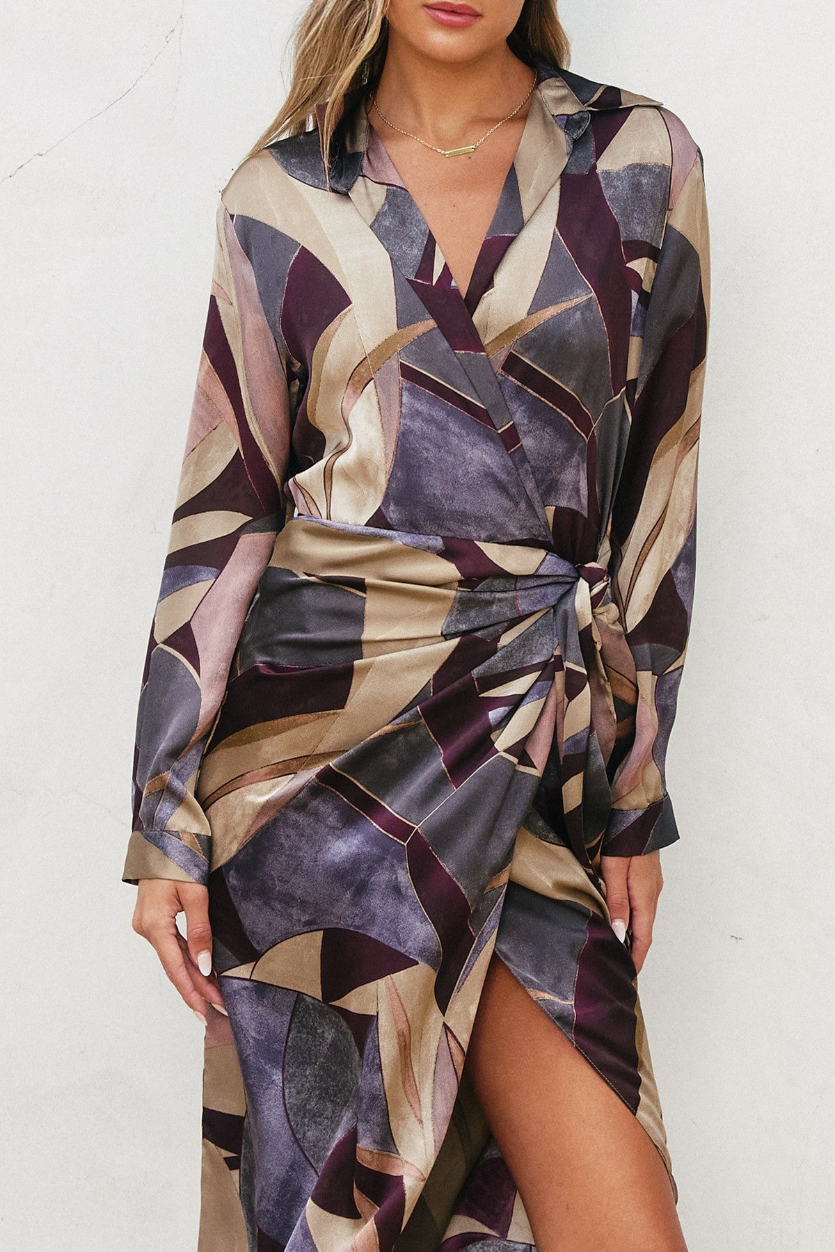 Notable Sensation Midi Shirt Wrap Dress
