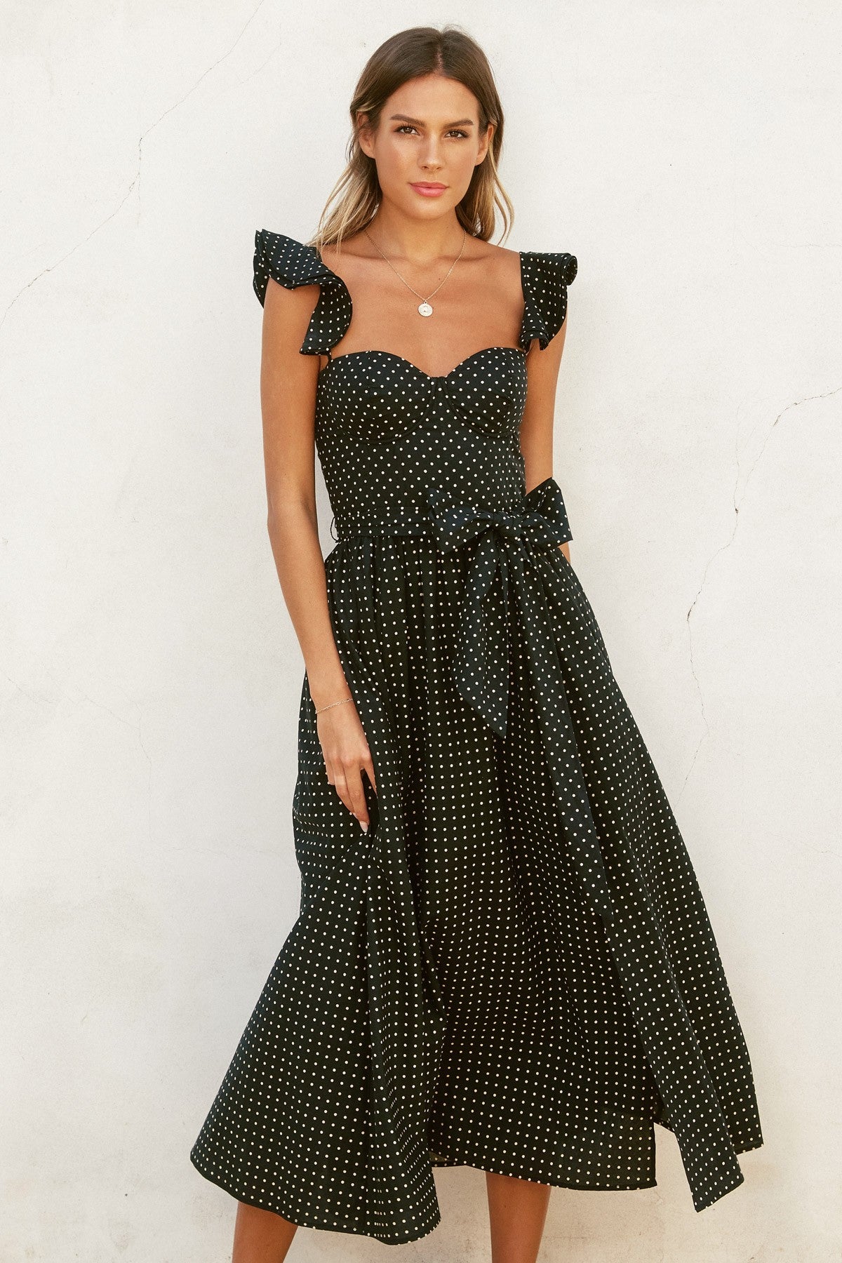 Pin the Dot Corset Flutter Dress