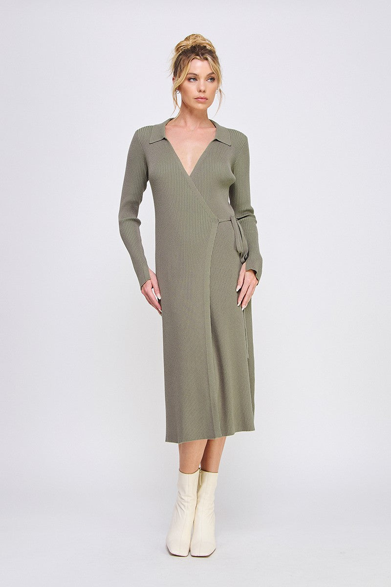 Under the Mistletoe Wrap Maxi Dress