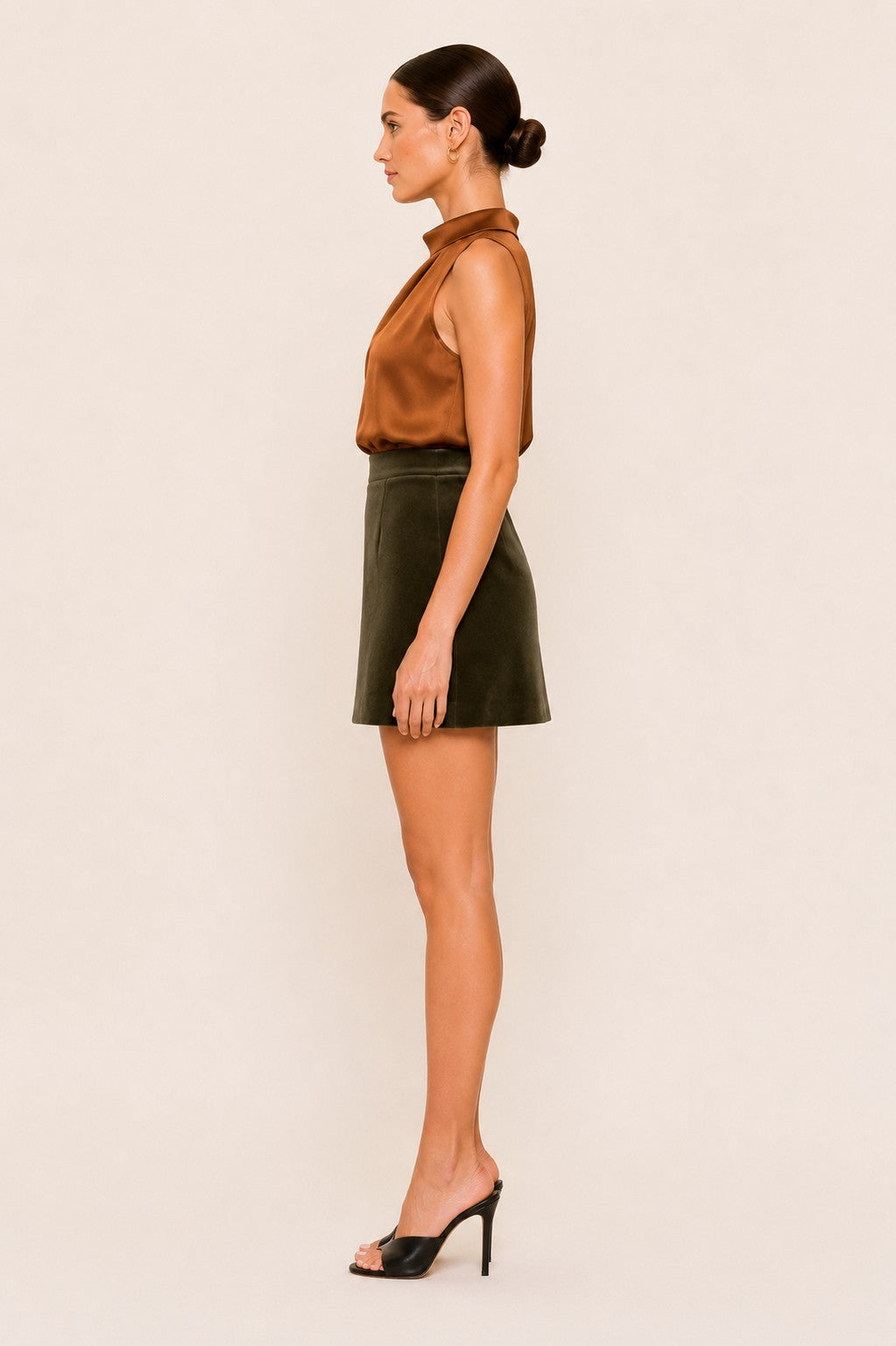 The Olive Hour Velvet Mini Skirt