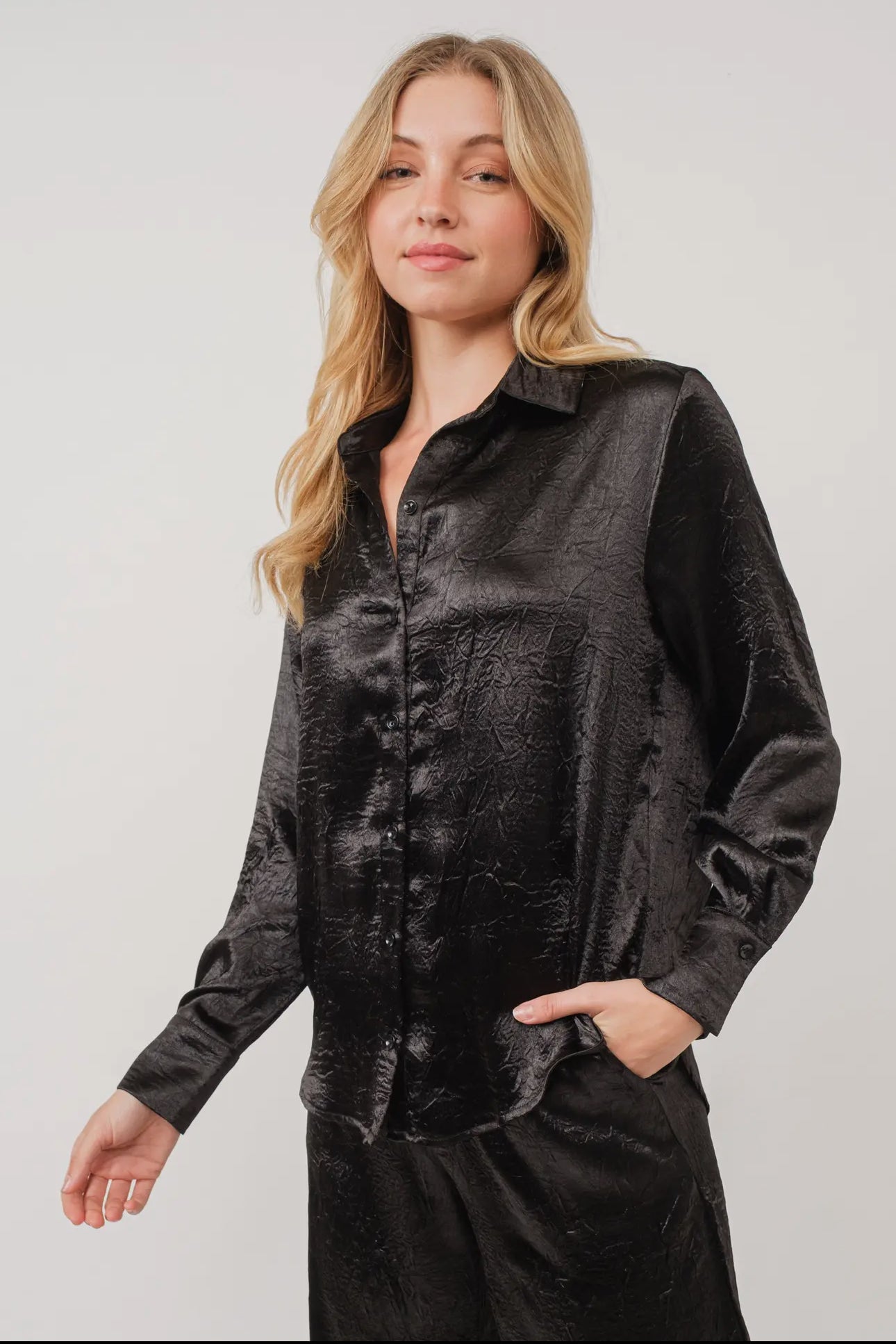 Last Call Satin Blouse
