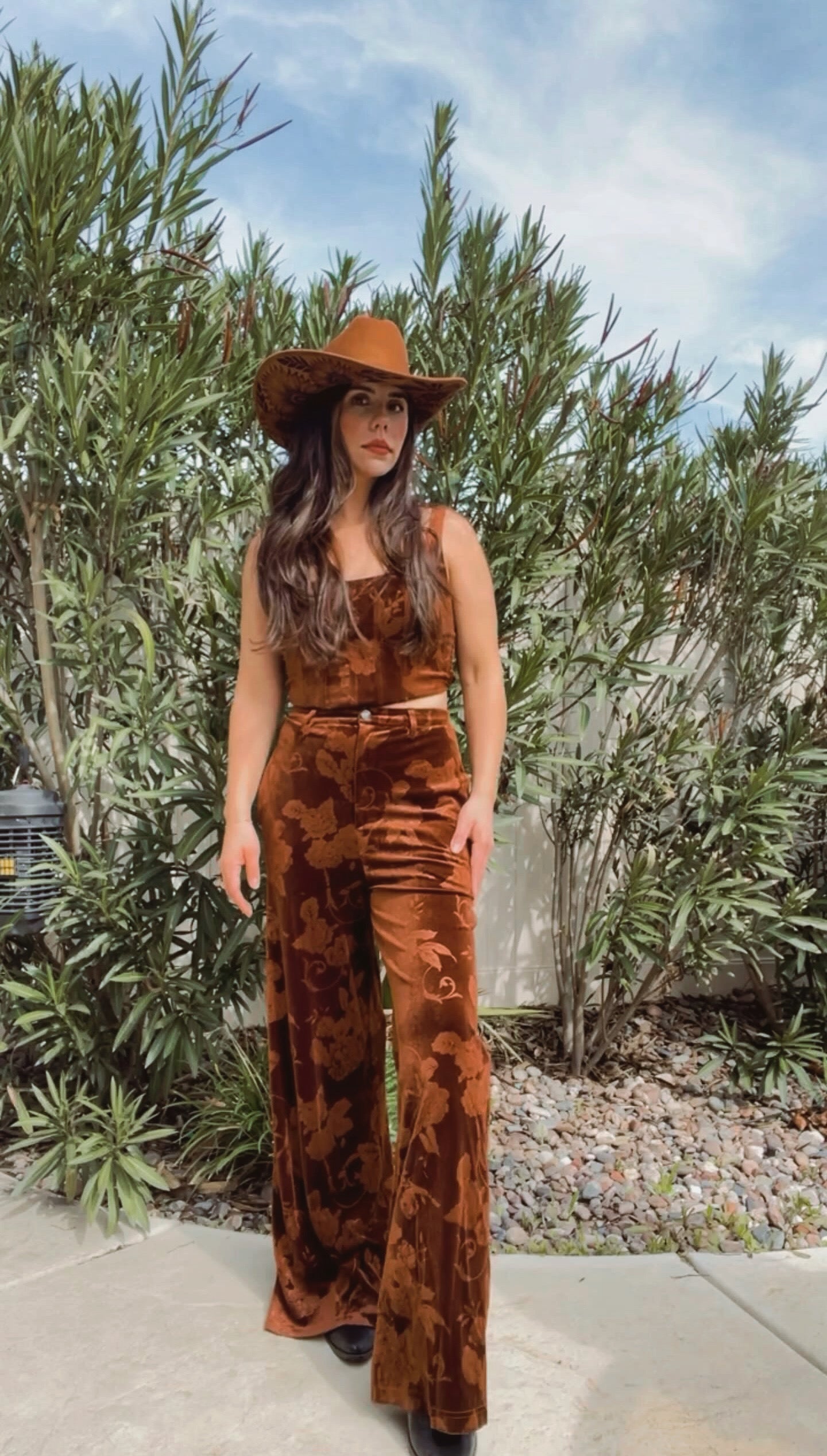 Espresso Martini Corset and Pant Velvet 2-Piece Set