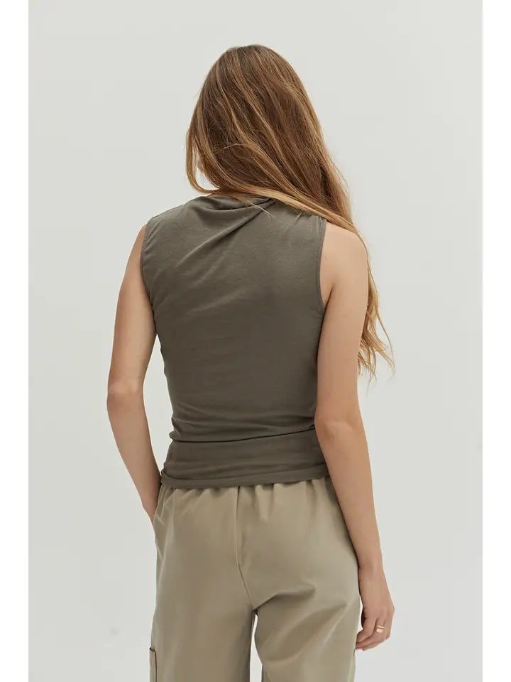 Lara Sleeveless Shirred Knit Top