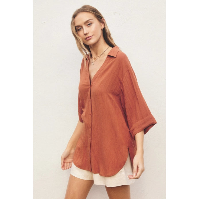 Easy Does It Button Up Top
