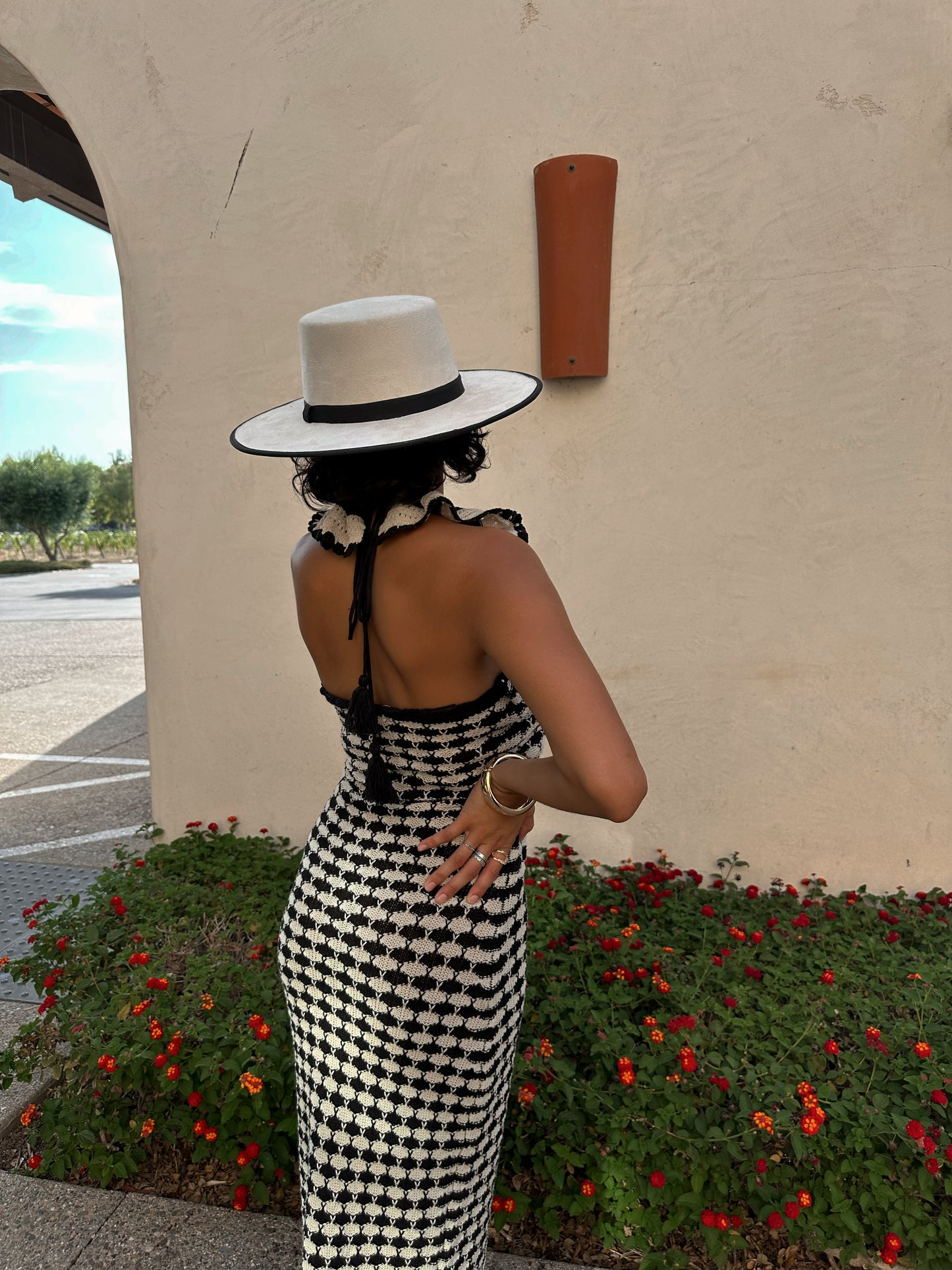 Maricruz Crochet Ruffled Sleeve Dress
