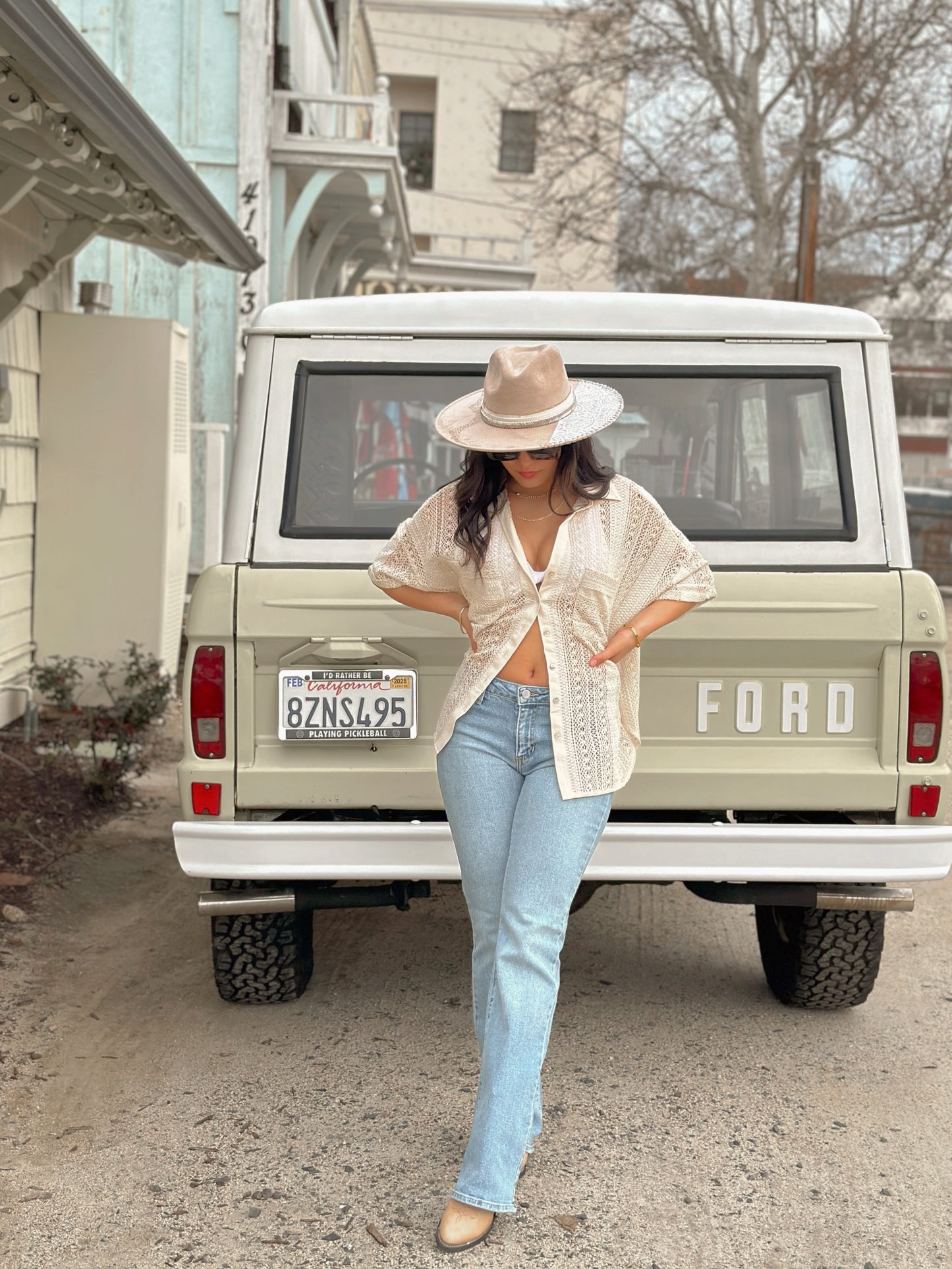 San Pancho Crochet Button Up Top