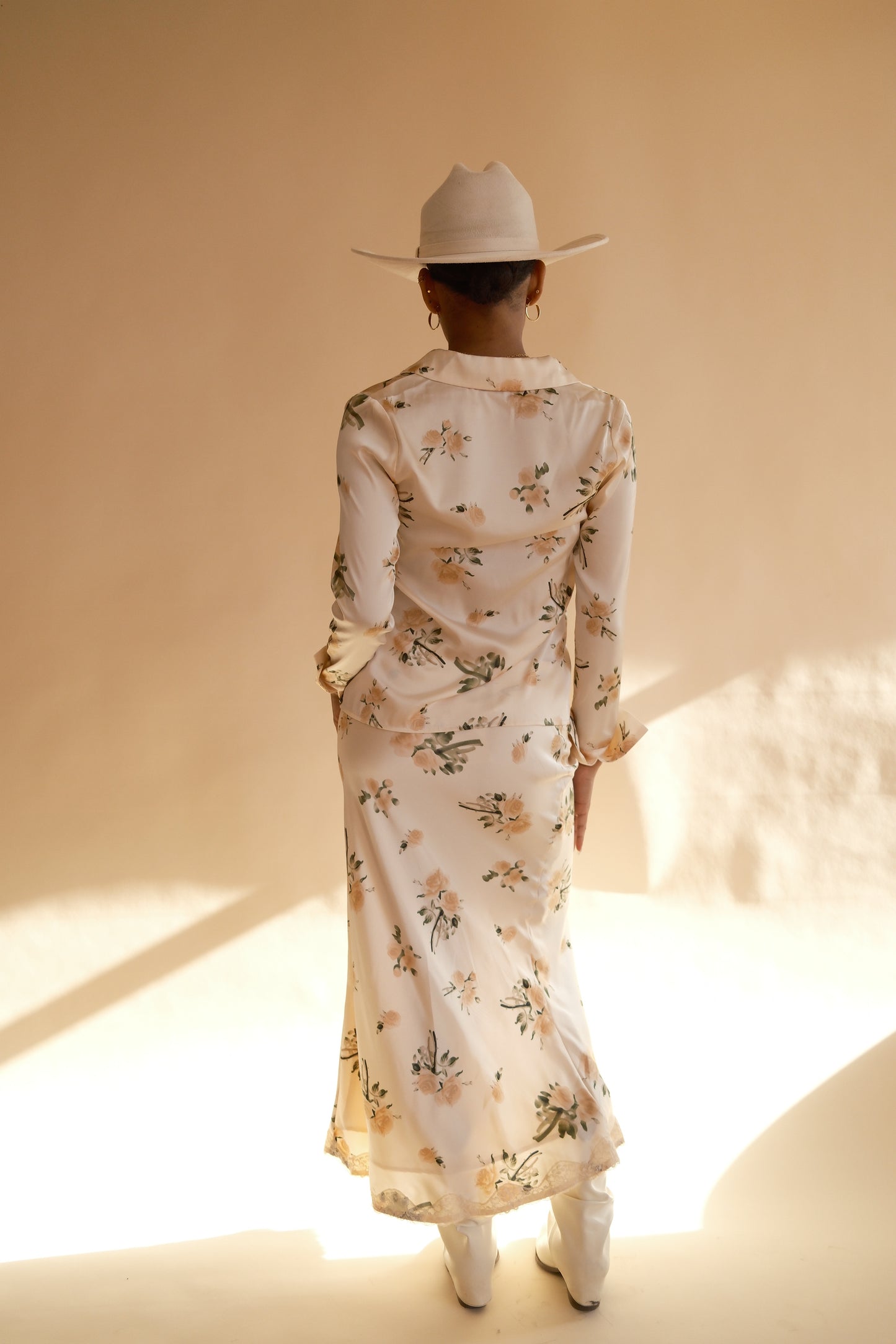 Amada Floral Satin Skirt