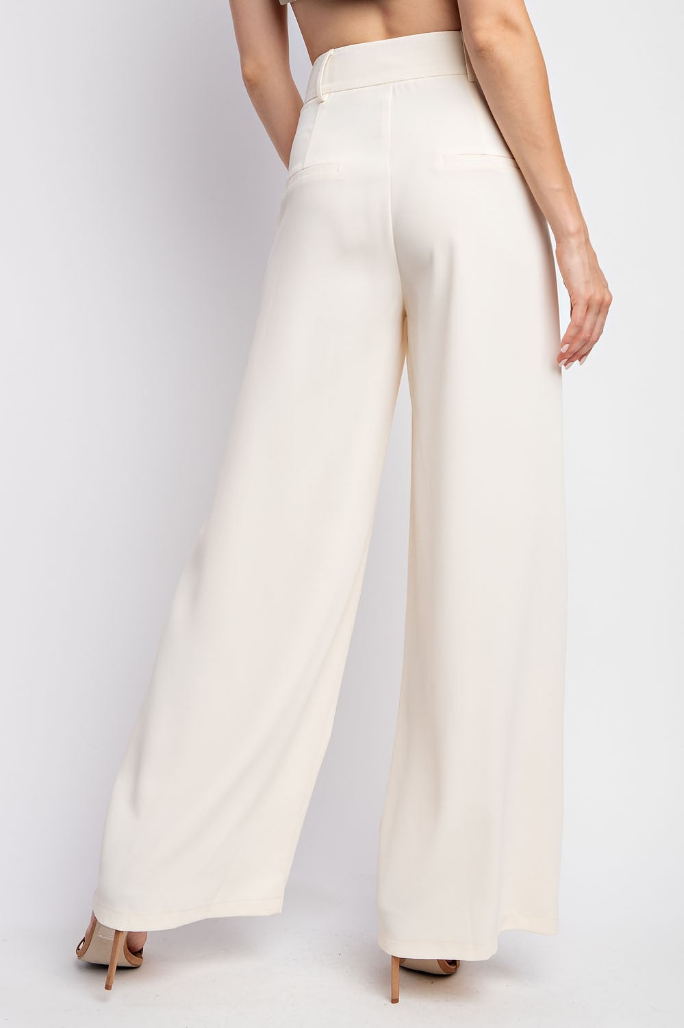 Go Getter Pleated White Trouser