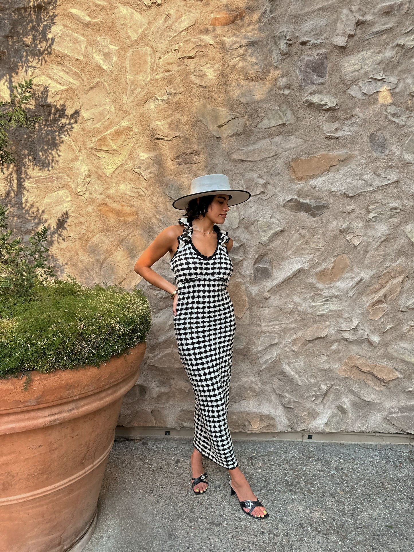Maricruz Crochet Ruffled Sleeve Dress
