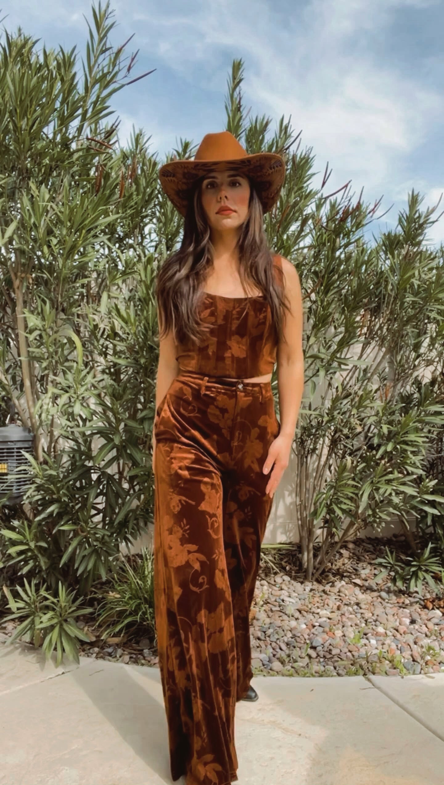Espresso Martini Corset and Pant Velvet 2-Piece Set