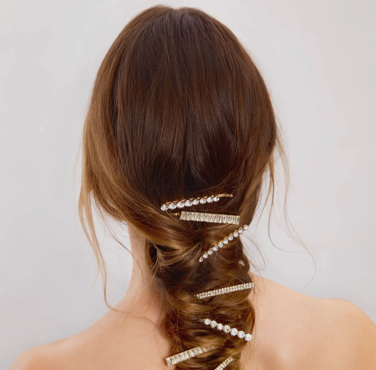 Metal Rhinestone Assorted Bobby Pins 4-Piece Set Gold