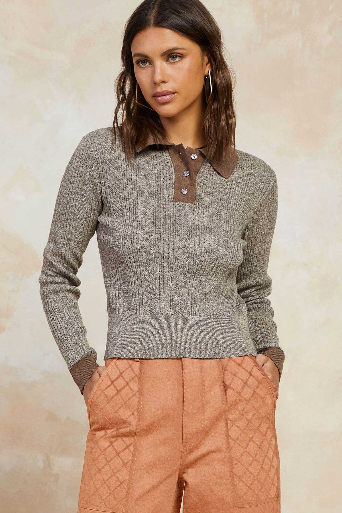 Matilda Polo Contrast Sweater
