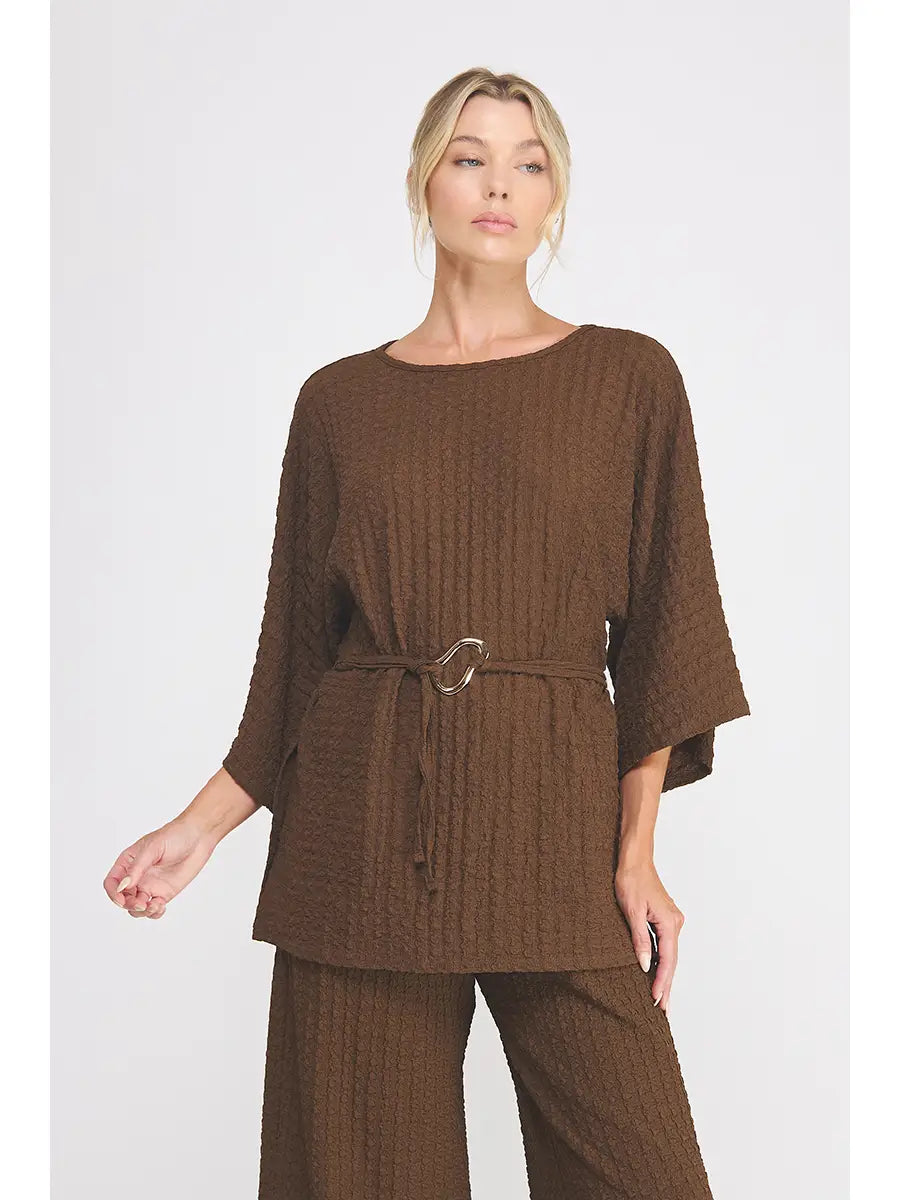 Macchiato Textured Knit Top