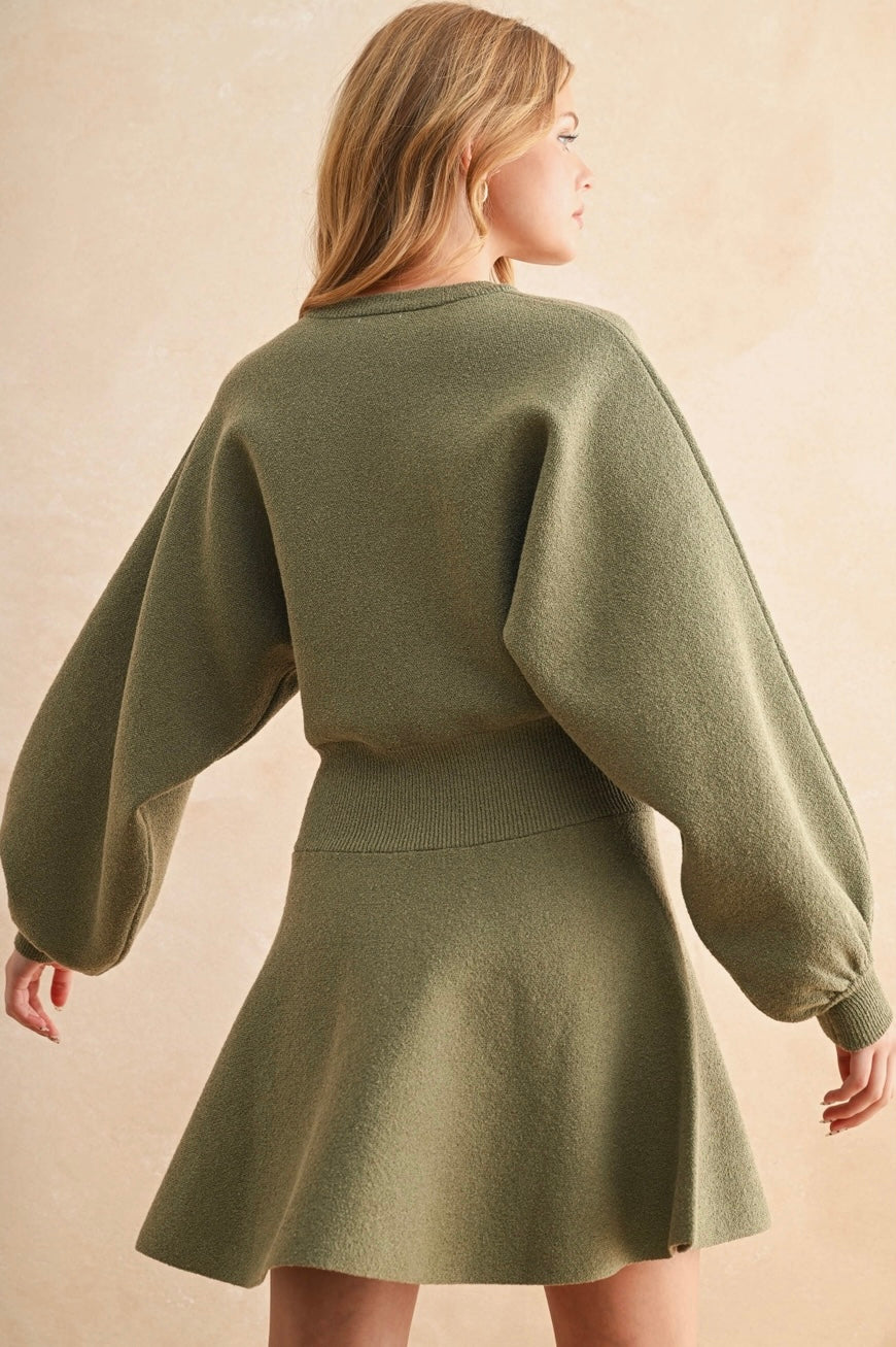 Clarissa Balloon Sleeve Sweater Dress
