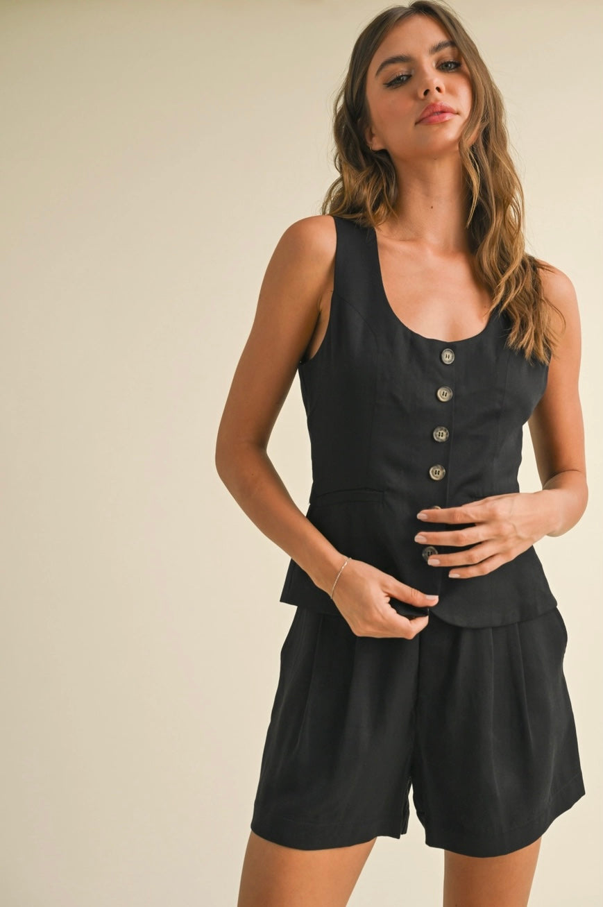 Tencel Button Front Vest