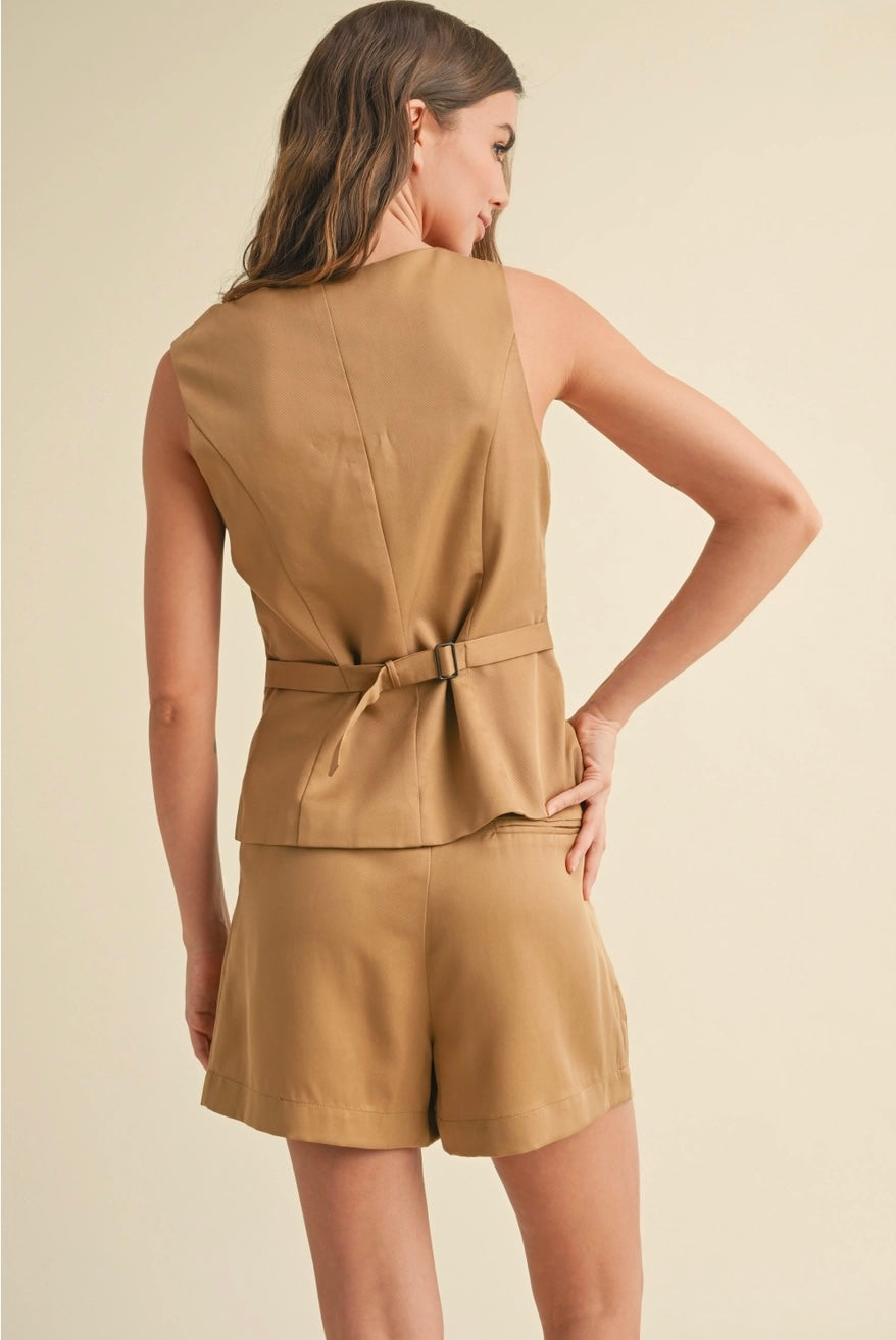Tencel Button Front Vest