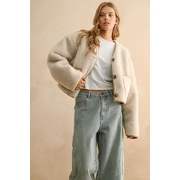 Blush And Fluff Reversible Sherpa Jacket