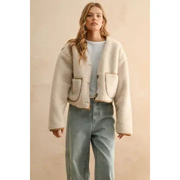 Blush And Fluff Reversible Sherpa Jacket