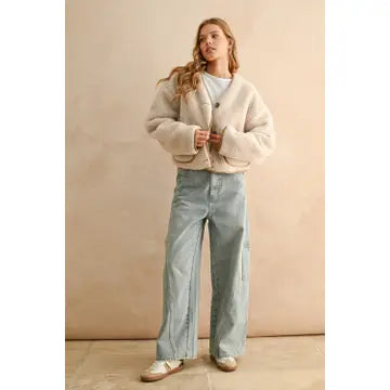 Blush And Fluff Reversible Sherpa Jacket