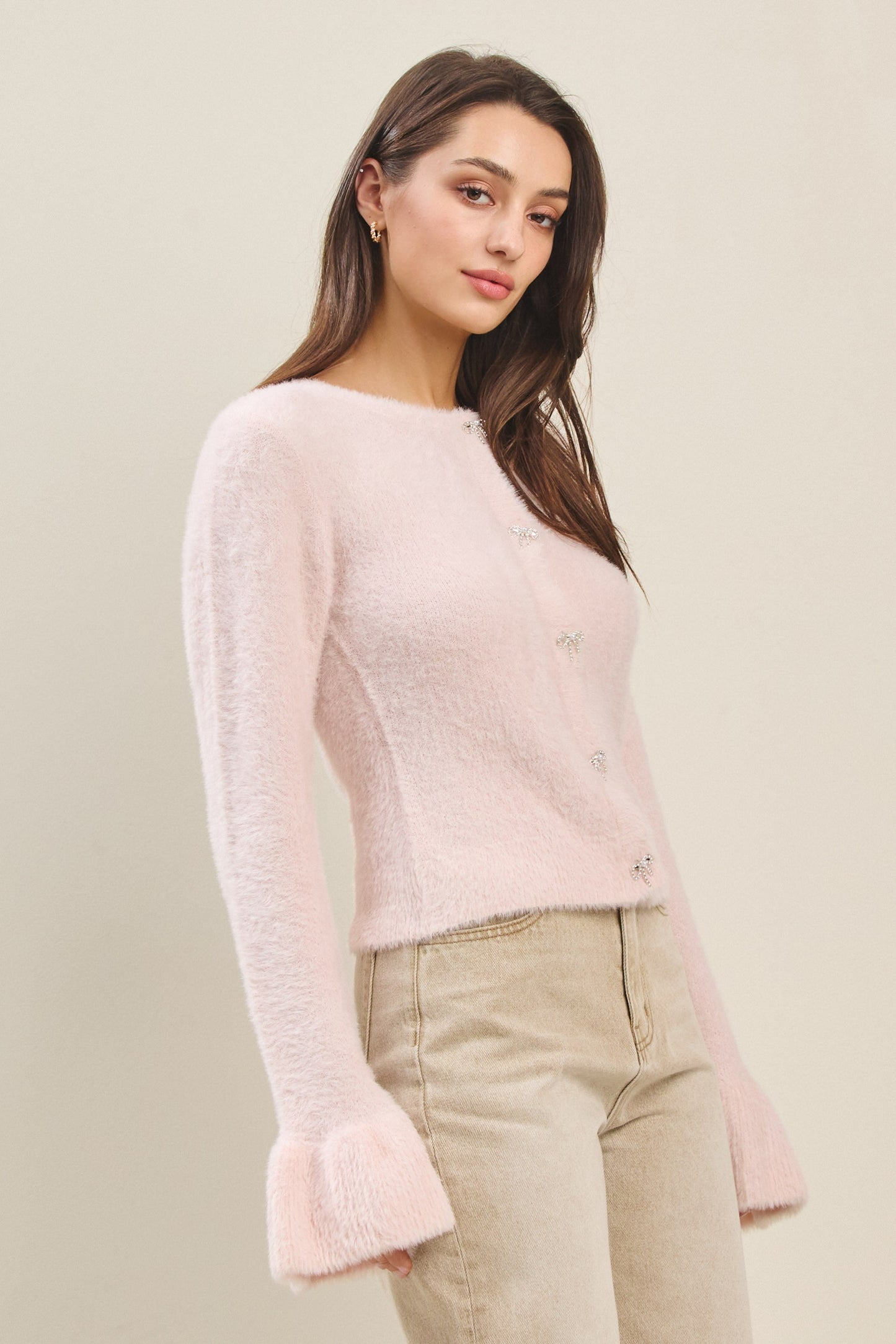 Pink Whisper Knit Cardigan