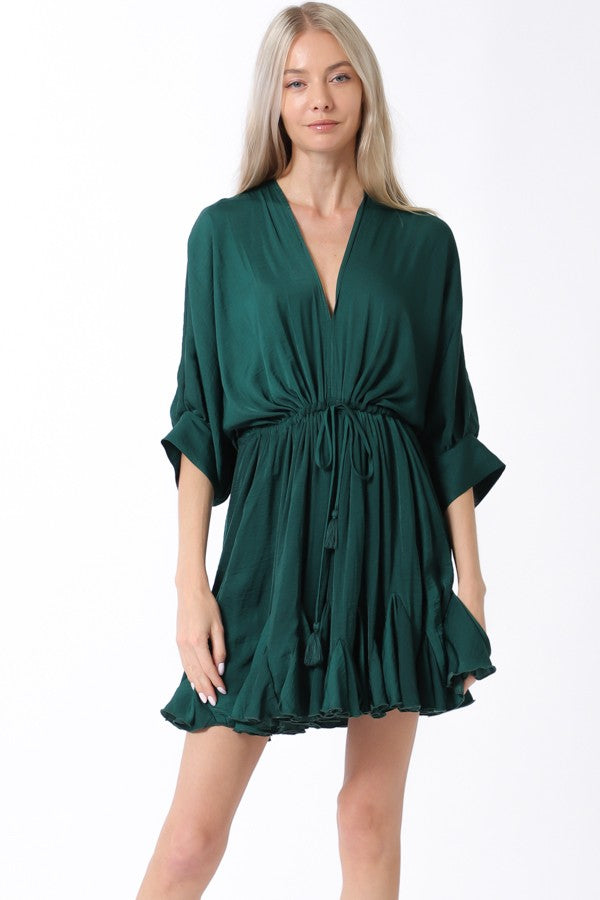 Wild Sage Front Tie Mini Dress