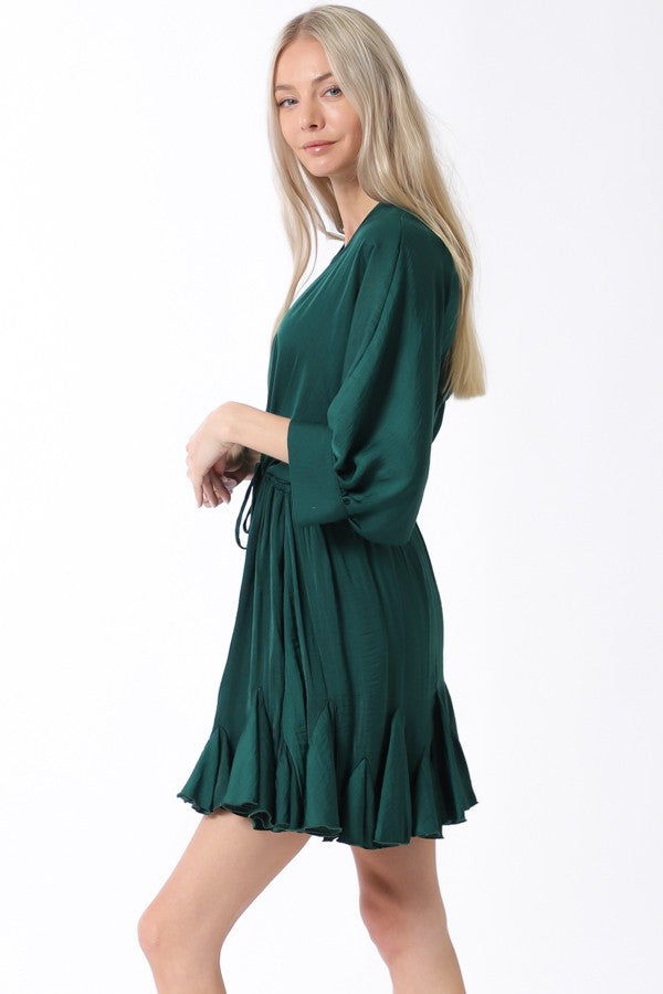 Wild Sage Front Tie Mini Dress