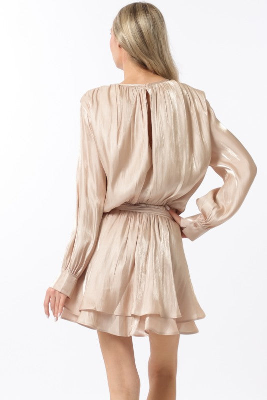 Champagne Blues Front Tie Mini Dress