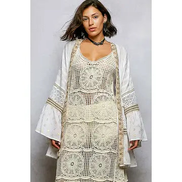Elasticized Detail Kimono Long Sleeve Top