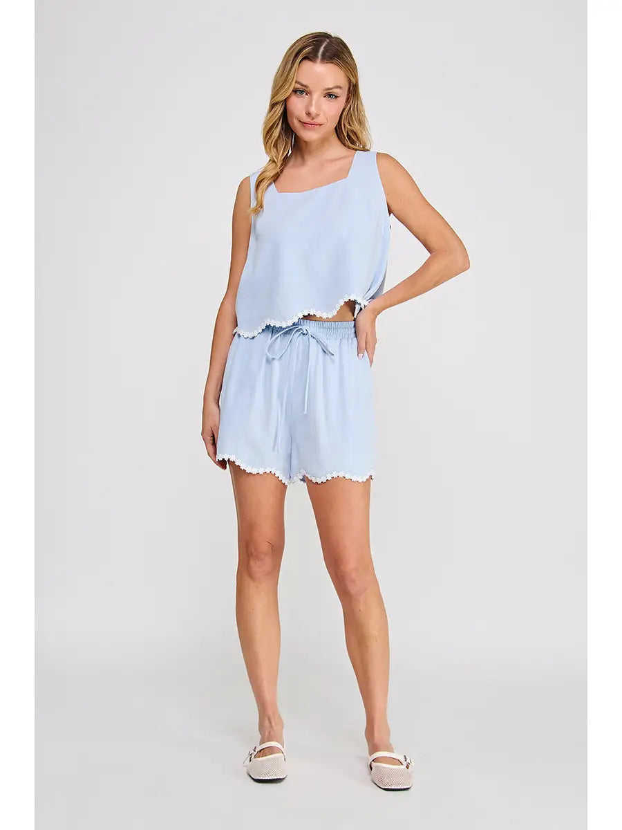 Soft Linen Blend Square Neck Tank