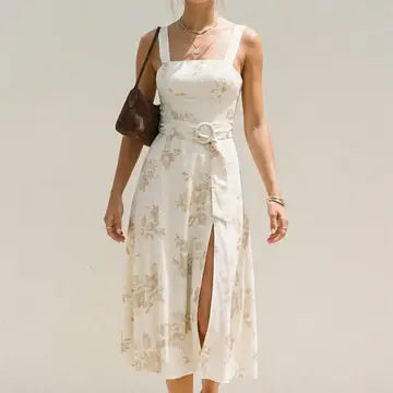 A Moment in Time Buckle Midi Dress