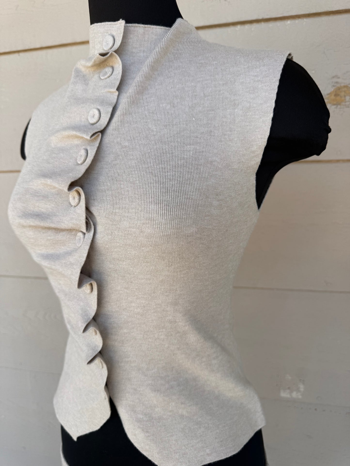 Button Bloom Sweater Top