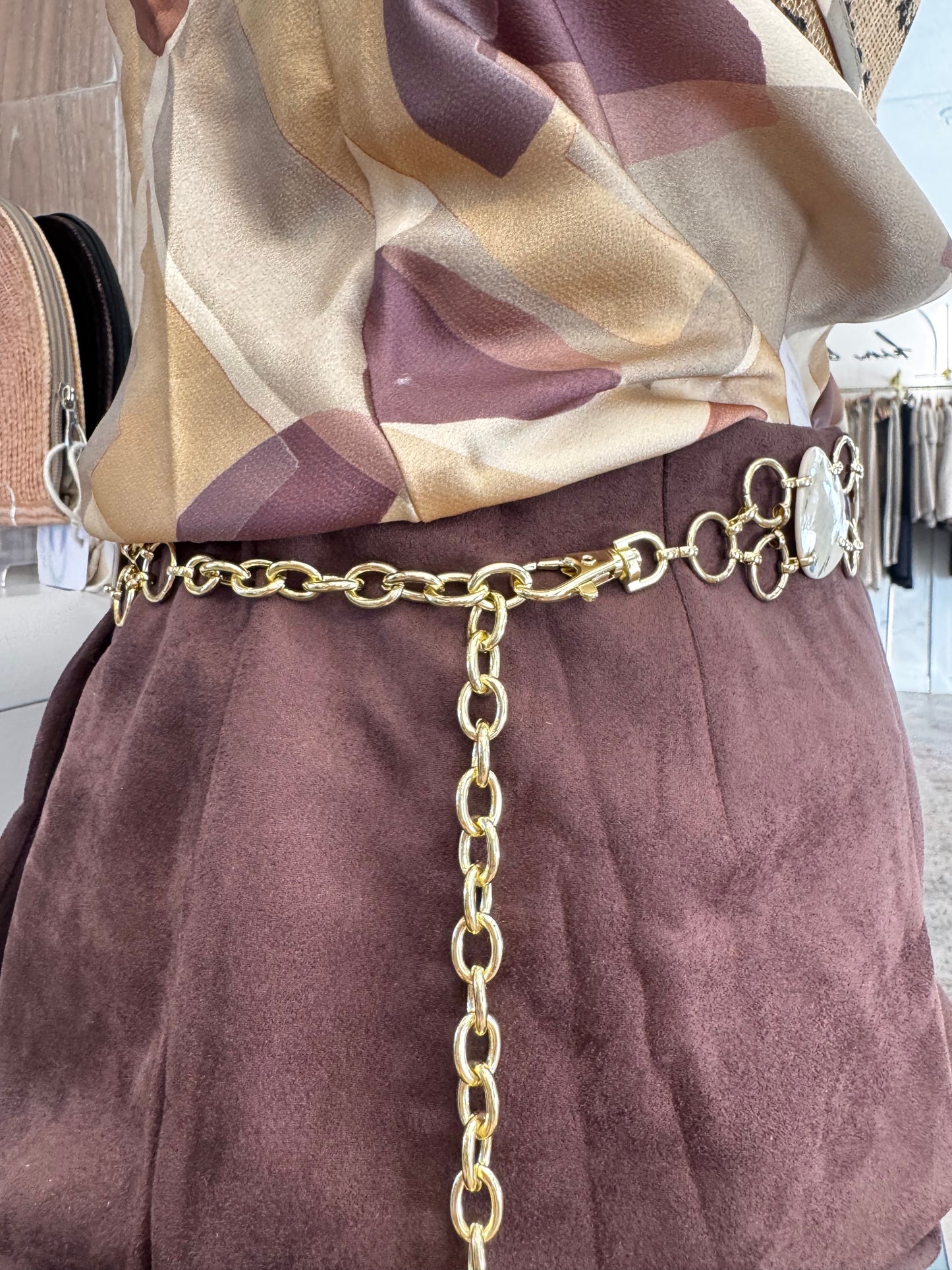 Amber Links Gold Chain Belt