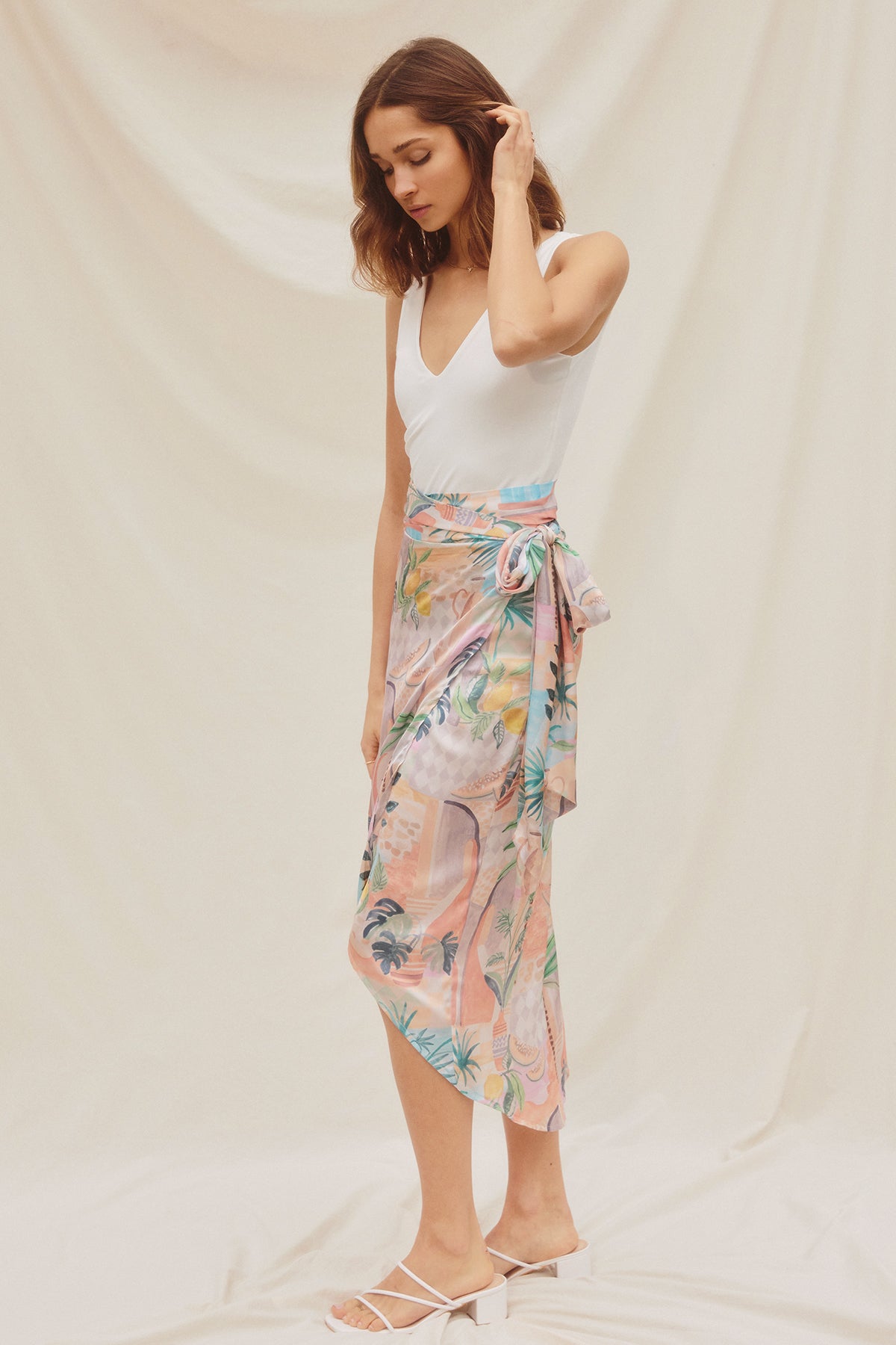 Palm Springs Trip Wrap Midi Skirt