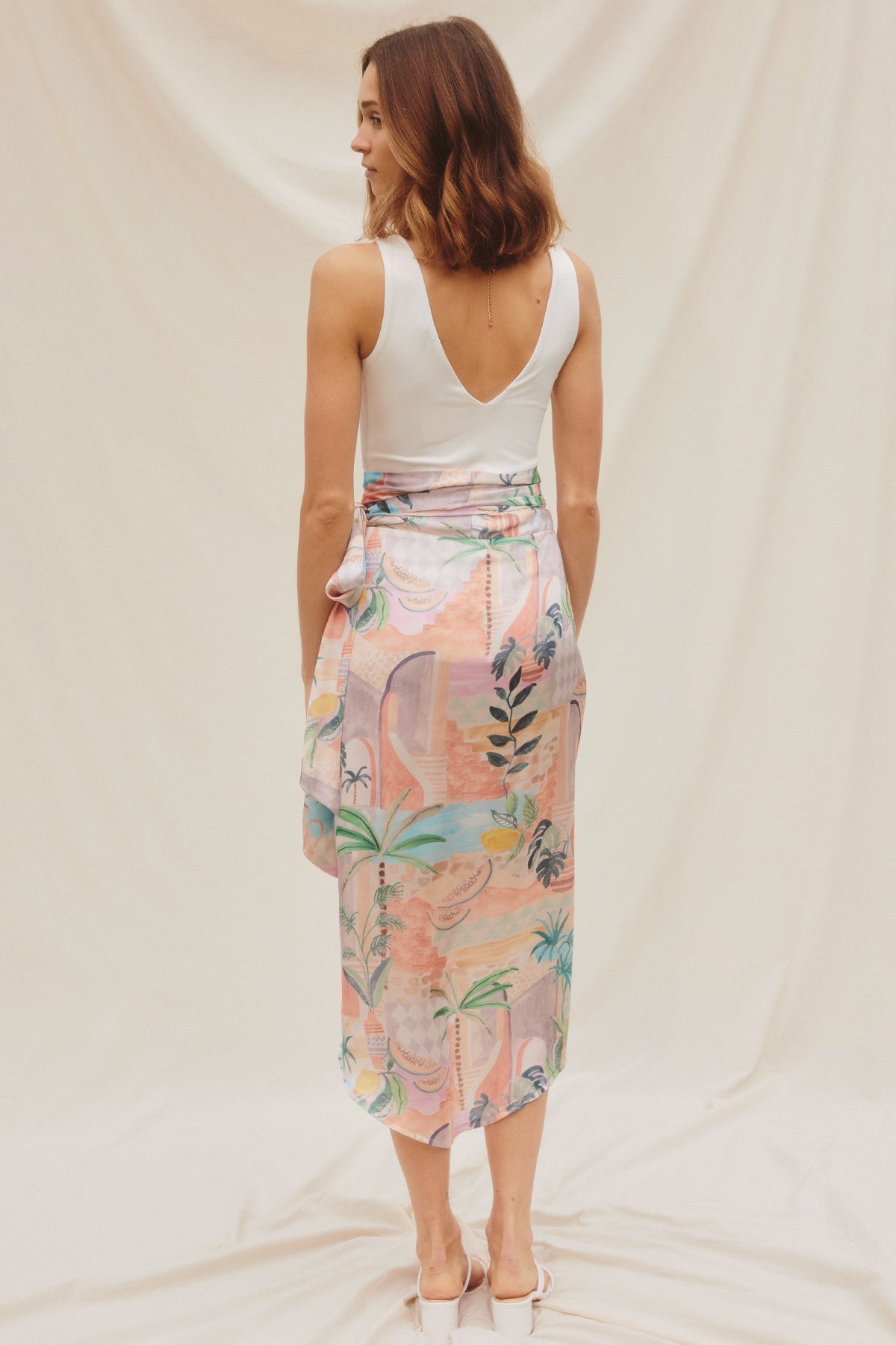Palm Springs Trip Wrap Midi Skirt