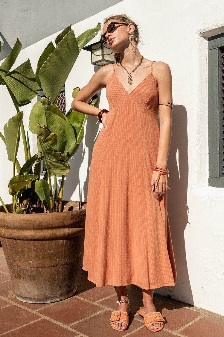 Coastal Cool Striped Linen Dress