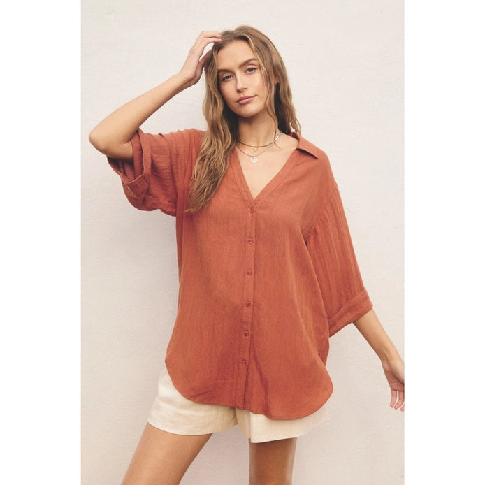 Easy Does It Button Up Top