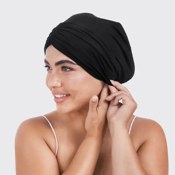 Sleep Beanie with Satin Lining - Black