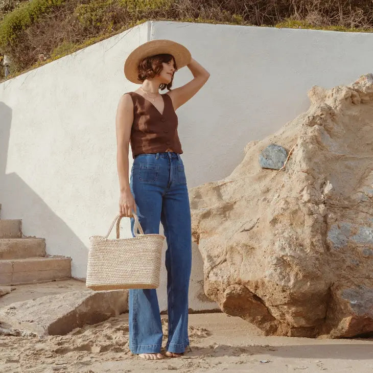 Magnolia Straw Market Tote