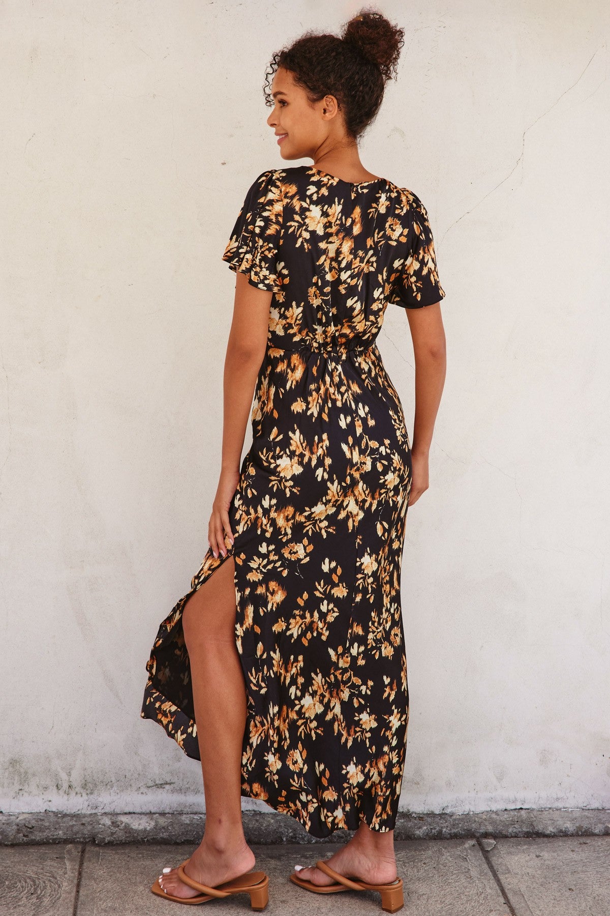Cast Your Light Flutter Sleeve Maxi Dress