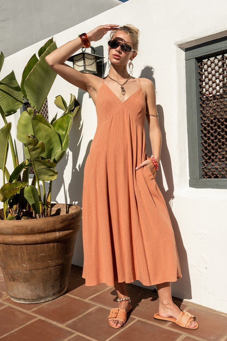 Coastal Cool Striped Linen Dress