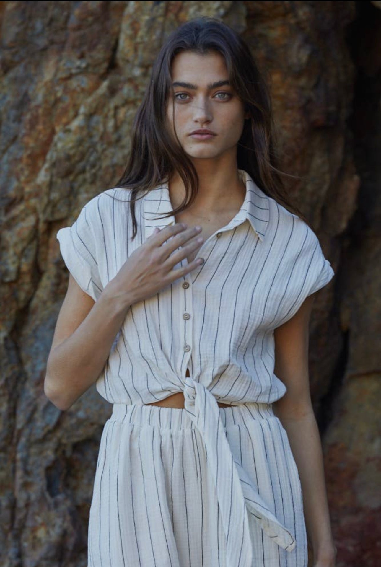 Tobi Stripe Jumpsuit Woven