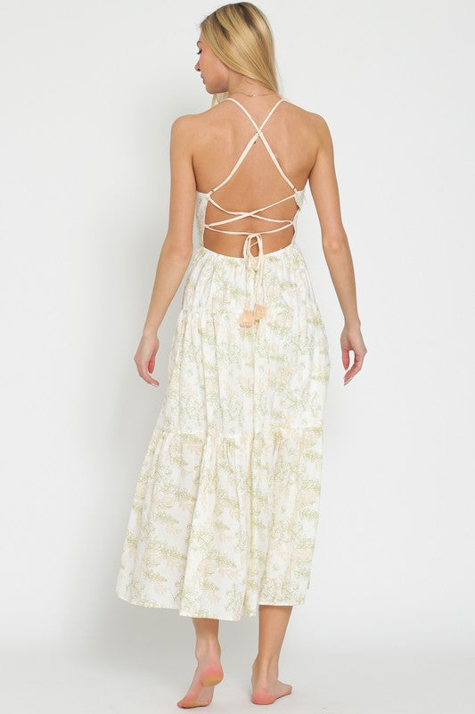 Coconut Lime Tiered Maxi Dress