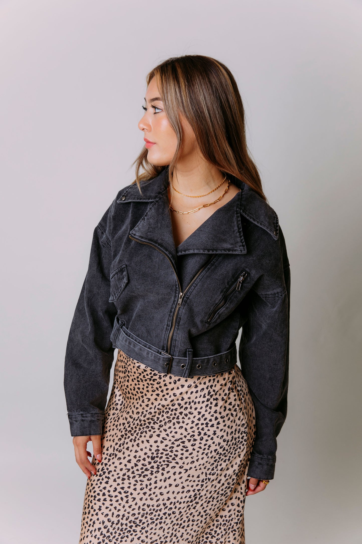 MOTO GIRL DENIM JACKET