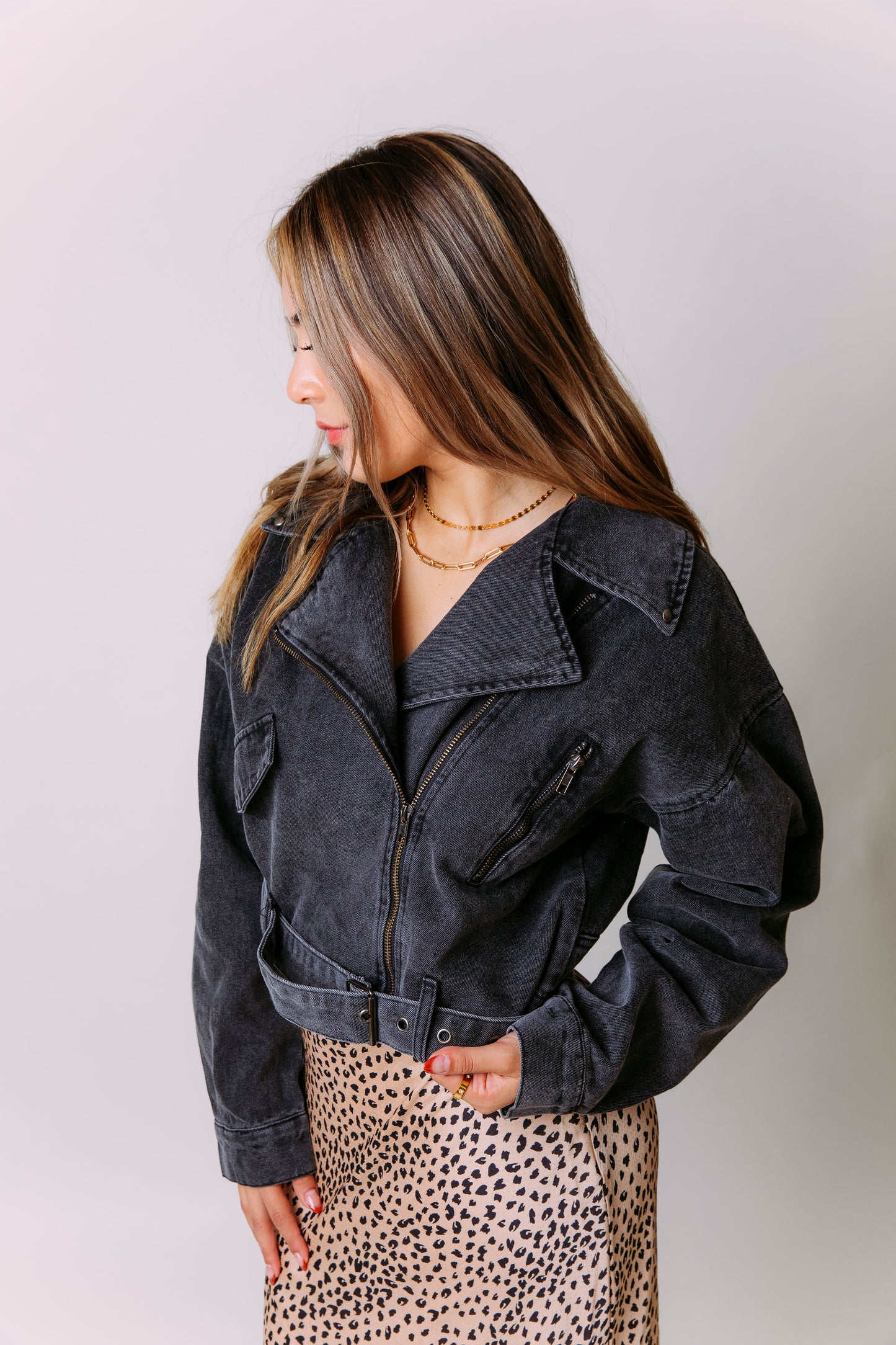 MOTO GIRL DENIM JACKET