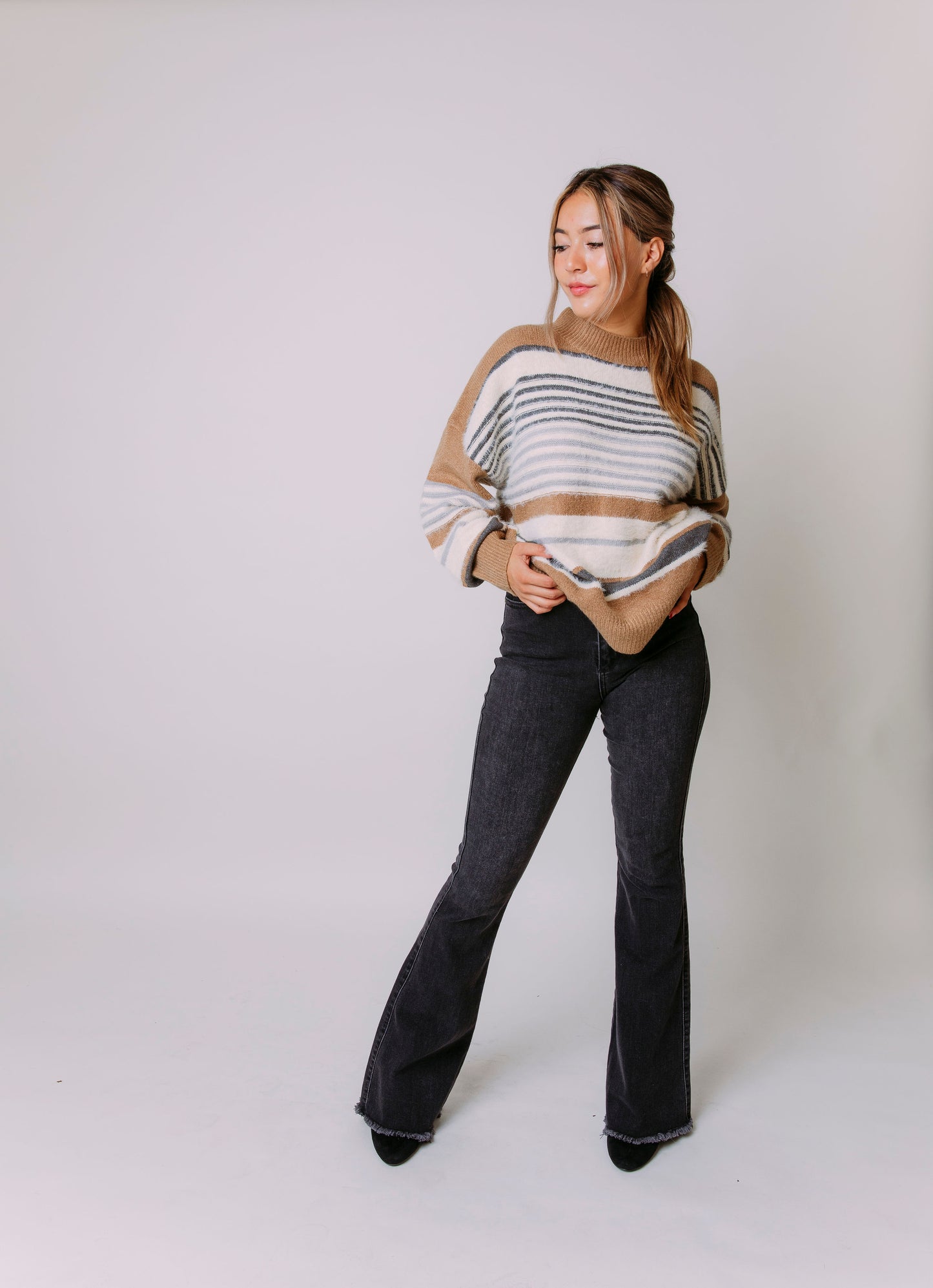 SWEATER WEATHER STRIPED SWEATER TOP