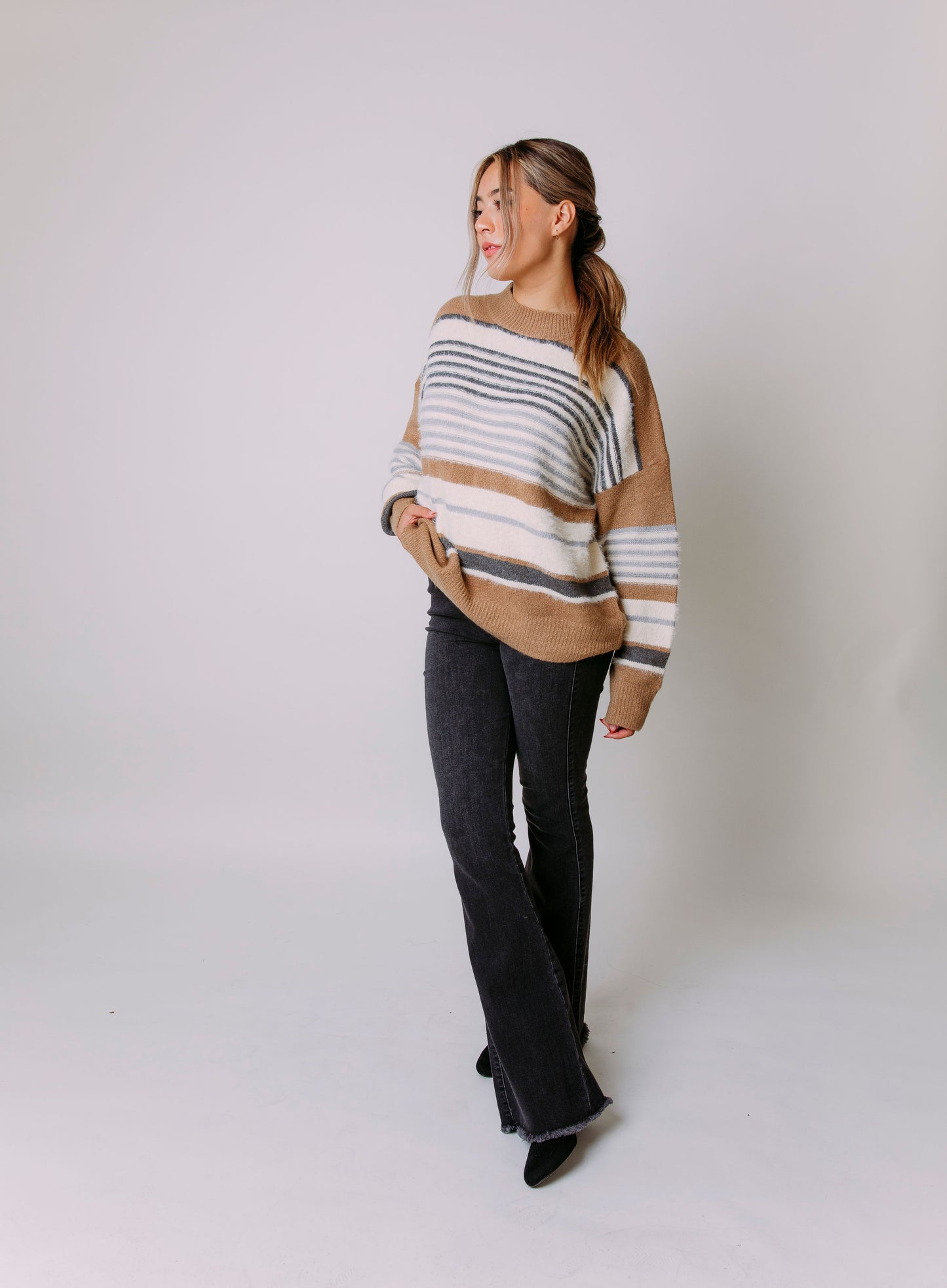 SWEATER WEATHER STRIPED SWEATER TOP